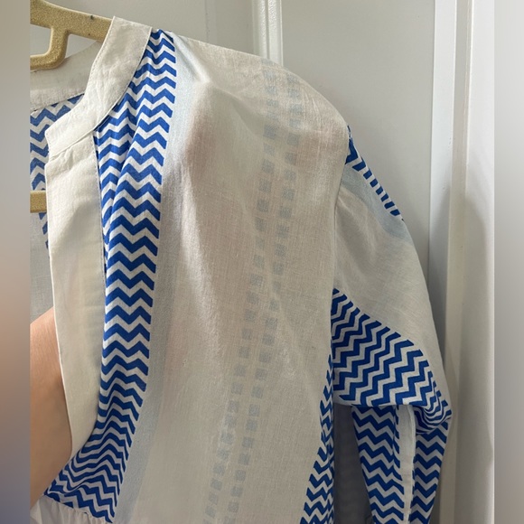 Blue and white chevron striped dress - Picture 3 of 4